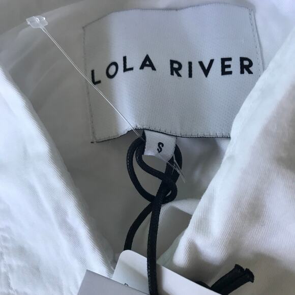 Lola River Anthropologie Shirt Women Small White Button Cuff Boxy Capsule Blouse - Picture 8 of 9